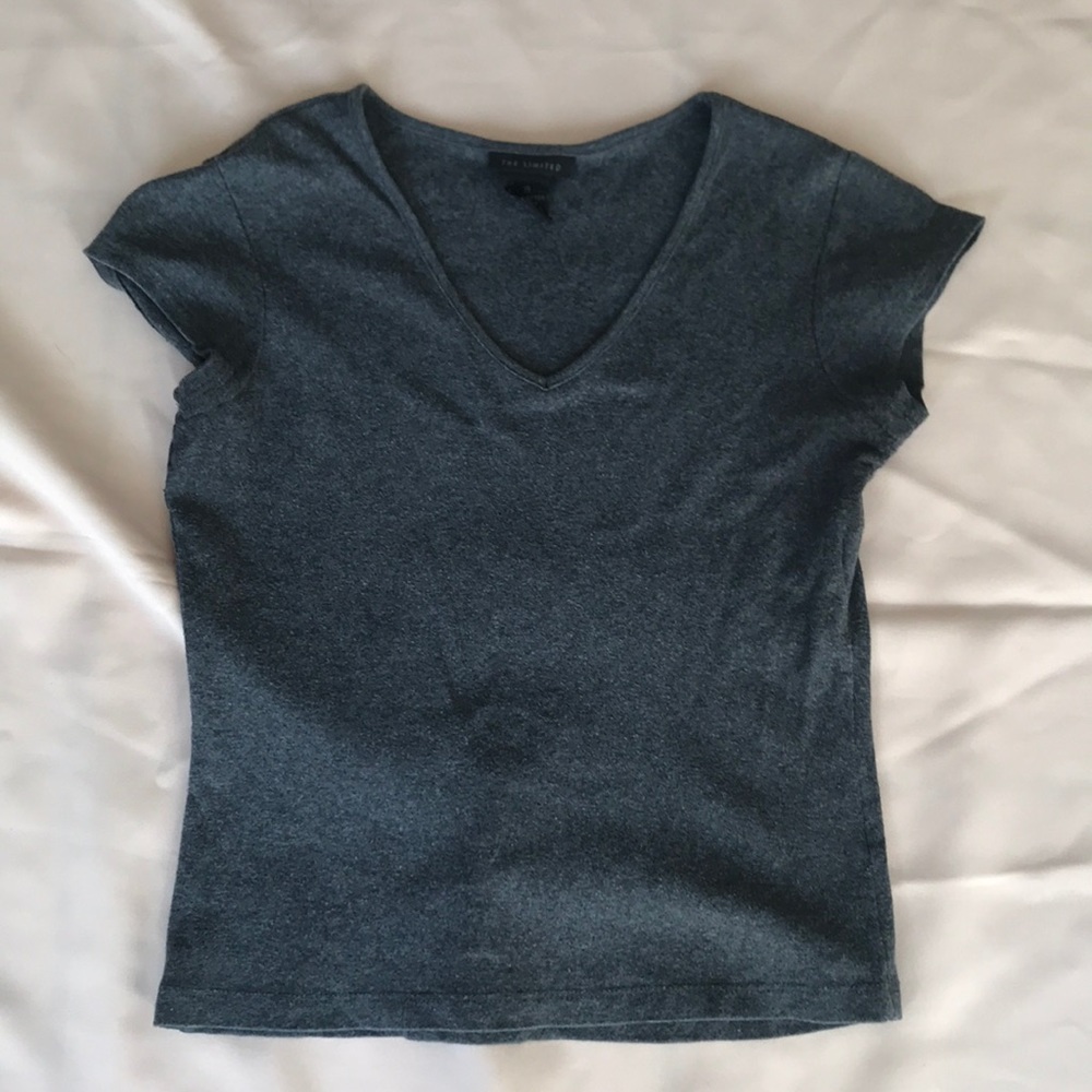 Dark wash grey cropped t shirt
